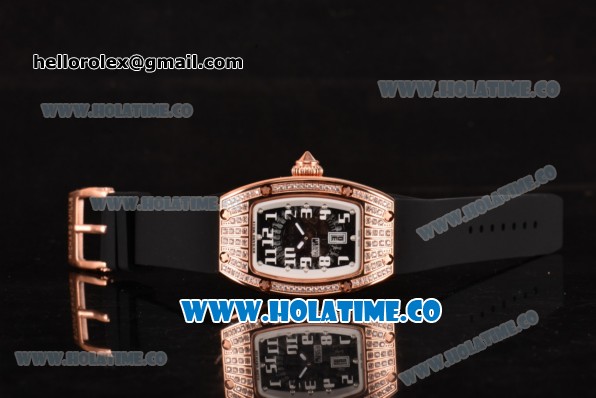 Richard Mille RM 007 Miyota 9015 Automatic Rose Gold/Diamonds Case with Skeleton Dial and White Arabic Numeral Markers (K) - Click Image to Close